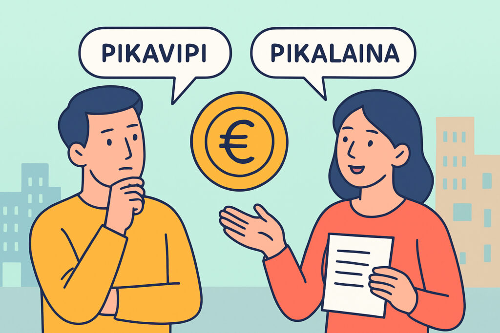 Pikavipin ja pikalainan ero – termit selkokielellä